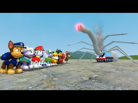 PAW PATROL VS THOMAS THE TANK ENGINE!! Garry's Mod Sandbox