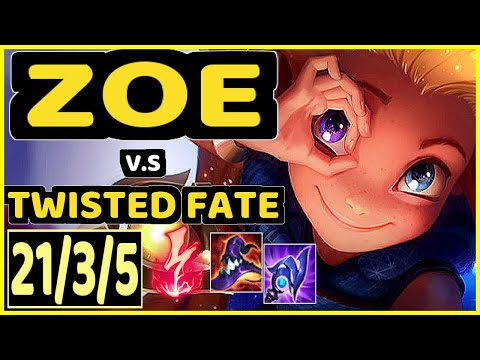 DOVE (ZOE) vs TWISTED FATE - QUADRAKILL 21/3/5 KDA MID GAMEPLAY - KR Ranked GRANDMASTER