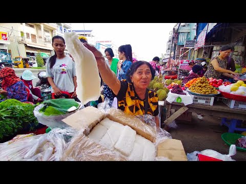 Cambodian Village food Show At Phum Ruessei Market - Fresh Morning Market Food Compilation