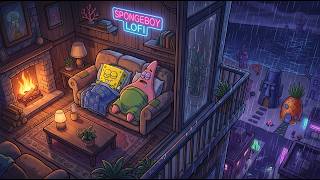 【Midnight Rain】 The cozy rhythm of a storm outside 🌧️ ~ SpongeBoy Lofi for Deep Sleep 💤