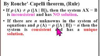 Rouche’-Capelli theorem - Concept of Ex 1 6