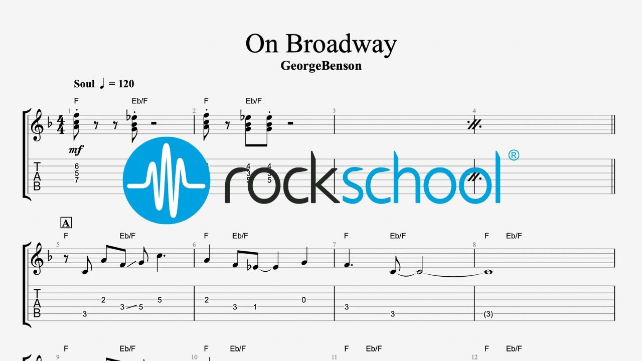On Broadway - George Benson, Rockschool 2024 Electric Guitar Grade 3