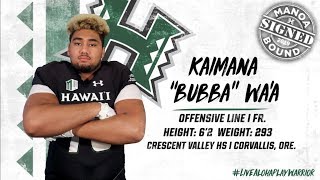 2019 Hawaii Football Early Signing Period: Kaimana Bubba Wa'a