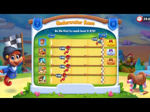 @Fishdom Win Strikes Special Level 11457 Challenge - 11470. Got 1st Place Underwater Race.