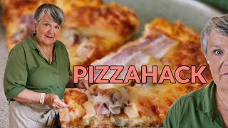Pizzahack med nattmat-restene dagen derpå 