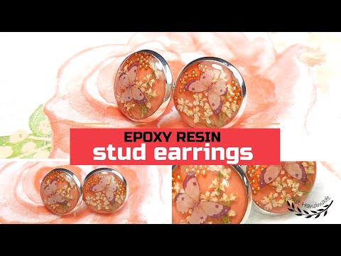 ~JustHandmade~ How to make epoxy resin stud earrings - tutorial