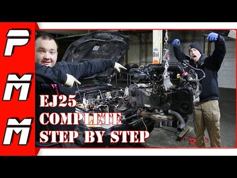 How To Subaru EJ25 Engine Removal Legacy GT Impreza WRX STI Forester OutBack