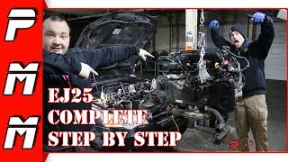 How To Subaru EJ25 Engine Removal Legacy GT Impreza WRX STI Forester OutBack