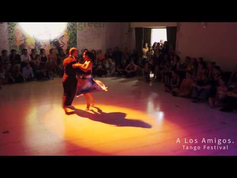  Michalis Souvleris  and  Maria Kalogera  are  dancing  to  "  Sentimiento Gaucho  "  by  Juan D'Arienzo  at  A los amigos tango festival  in  2016