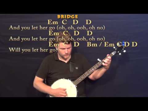 Let Her Go (Passenger) Banjo Cover Lesson with Chords / Lyrics