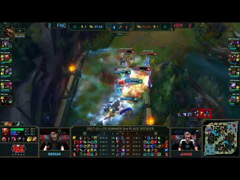 Fnatic (Rekkles Xayah) VS H2K (Jankos Kayn) Game 5 Highlights - 2017 EU LCS Summer 3rd Place