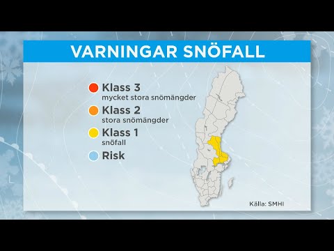 Varning för snöfall i östra Svealand – risk för halka - Nyheterna (TV4)