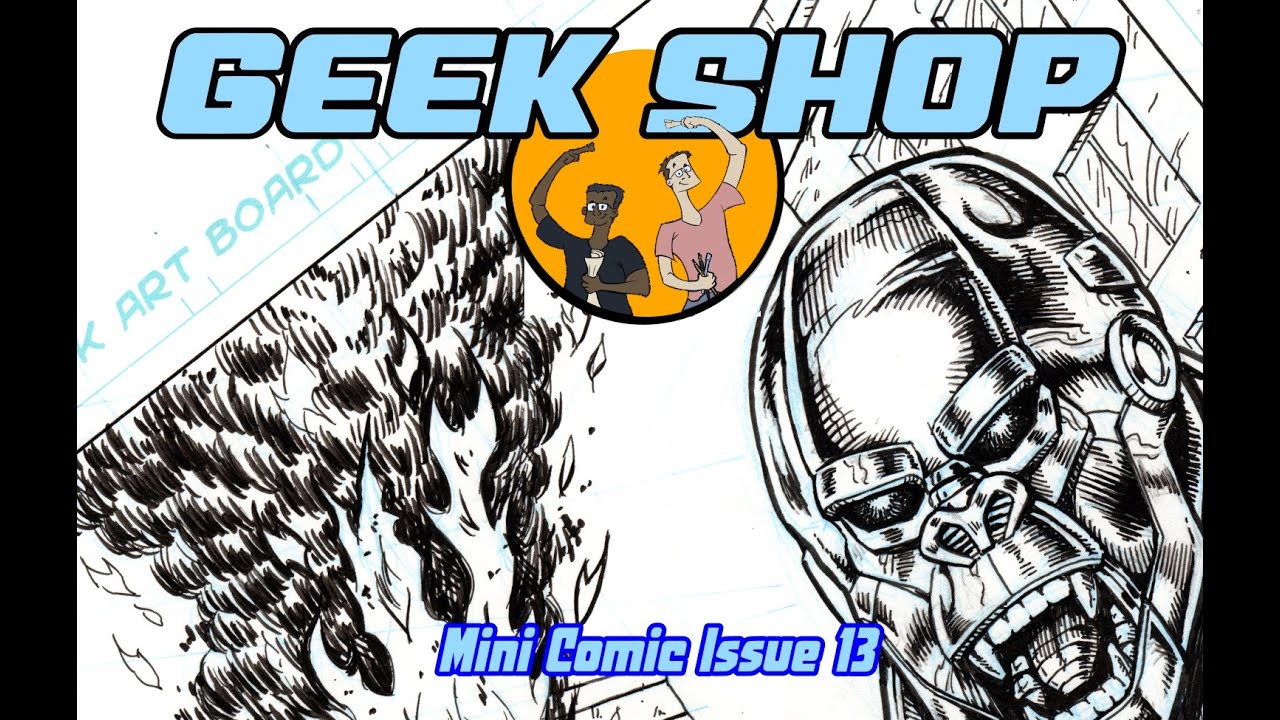 Geek Shop Mini Comic Issue 13 - Scanning a comic book page.