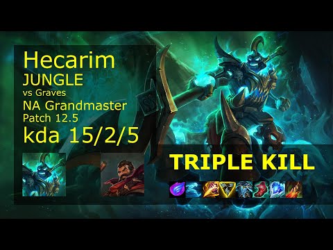 Hecarim vs Graves Jungle - NA 15/2/5 Patch 12.5 Gameplay