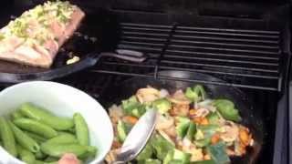 Skillet-Grilled Salmon with Roasted Vegetables (Full)
