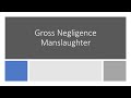 Gross Negligence Manslaughter