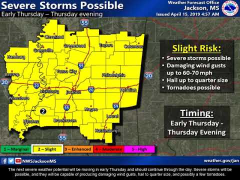 NWS Jackson Weekly Weather Briefing: April 15, 2019