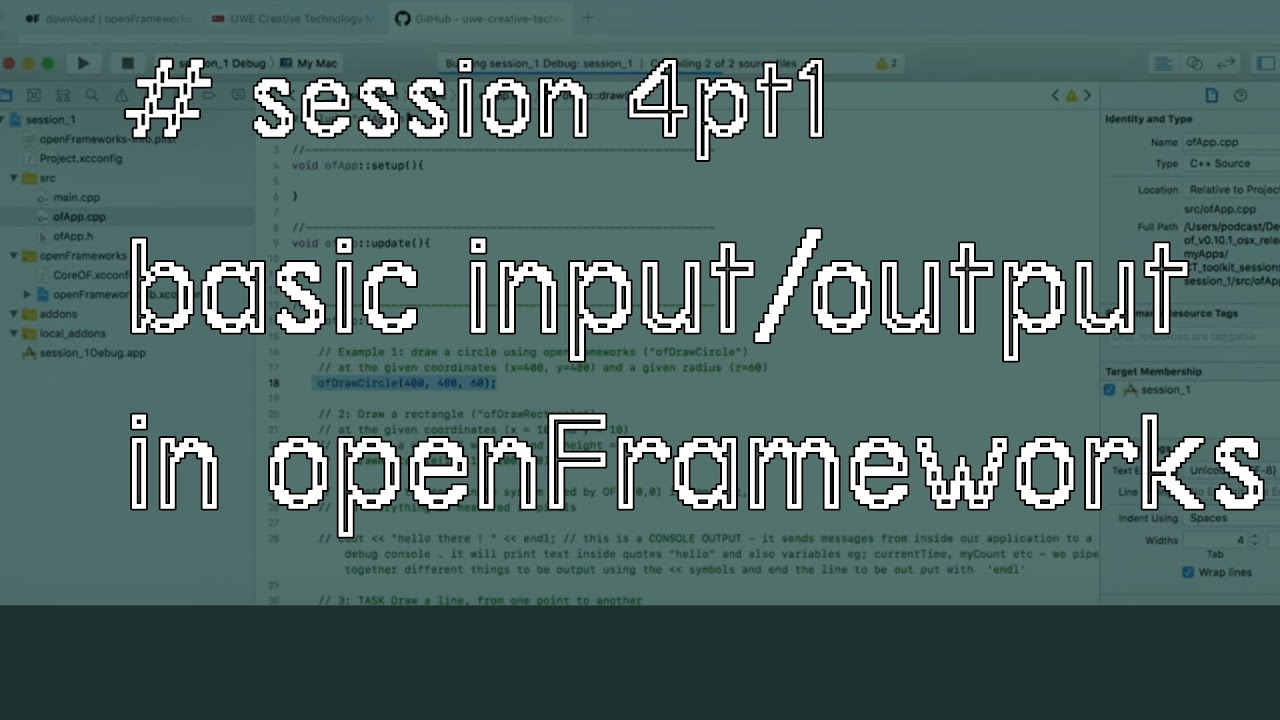 openFrameworks creative coding: Basic input and output pt1