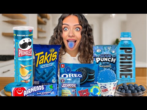 PRYMRR ONLY EATING BLUE FOODS FOR 24 HOURS!
