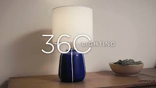 1_Watch A Video About the Quinn Blue and White Ceramic Table Lamp