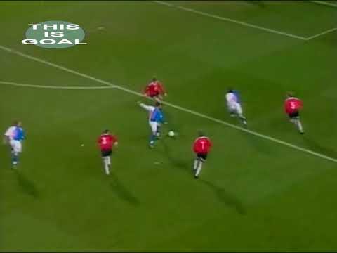 Goal! Mike Newell. Blackburn Rovers vs Rosenborg BK. 06.12.1995