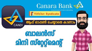 How to Check Canara Bank Balance & Mini Statement in mobile Candi app @ALL4GOOD