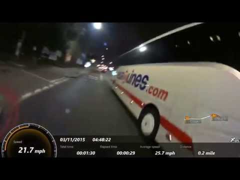 Having a little race with a coach! New Cross Gate 2015