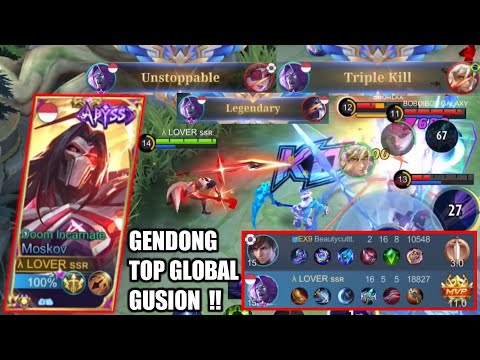 TOP GLOBAL MOSKOV DI PRANK TOP GLOBAL GUSION !! MATI 16X DI LUAR NALAR - MOBILE LEGENDS