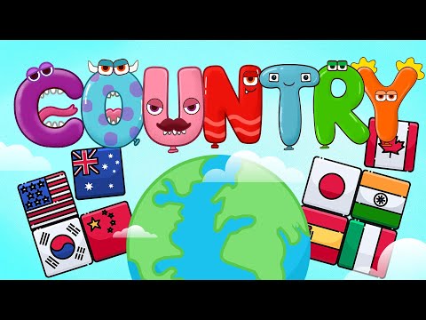 Where are you from?(Part 1) Countries song with flags & English education for beginners