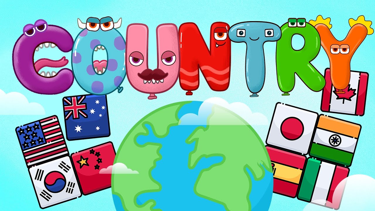 Where are you from?(Part 1) Countries song with flags & English education for beginners