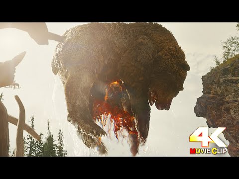Prey (2022) - Bear vs Predator battle scene
