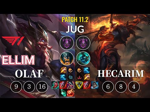 T1 Ellim Olaf vs Hecarim Jungle - KR Patch 11.2