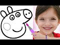 Adel Is Coloring Peppa Pig Family Best Learning Video For Toddlers