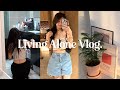 living alone vlog | back to routine after traveling in Bali, unboxing with me, pilates and gym!