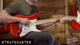 Video thumbnail for Fender FSR Tangerine Standard Stratocaster / Telecaster Demo by Austin Bazaar