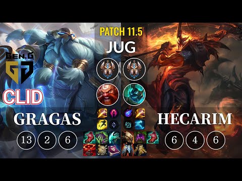 GEN Clid Gragas vs Hecarim Jungle - KR Patch 11.5