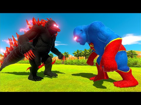 GODZILLA vs SUPERMAN KONG DEATH RUN - Animal Revolt Battle Simulator