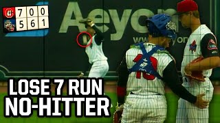 Team threw a no-hitter and lost 7-5, a breakdown