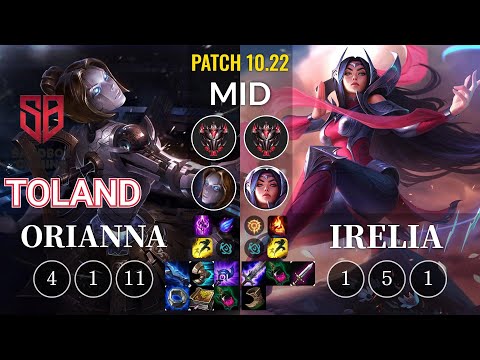 SB TolanD Orianna vs Irelia Mid - KR Patch 10.22