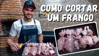 COMO CORTAR UM FRANGO INTEIRO EM PEDAÇOS | Como cortar um frango