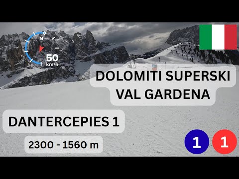 Dantercepies in Val Gardena (🔴🔵) Enjoying great slopes and views without the crowds.