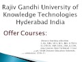 Rajiv Gandhi University Of Knowledge Technologies Distance Education Hyderabad
