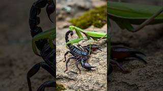 Download lagu The Mantis went hunting but became the prey of the Scorpion #mantis #mantishunt #scorpion #nature mp3