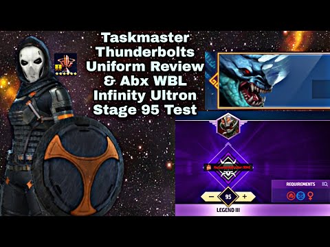 Taskmaster Thunderbolts Uniform Review & Abx WBL Infinity Ultron Stage 95 Test - Marvel Future Fight