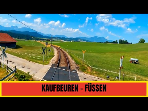 ★ Cab Ride Germany: Kaufbeuren 🇩🇪 – Füssen 🇩🇪 | Allgäu Railway Journey