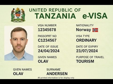 Visto elettronico per la Tanzania per i cittadini norvegesi Tanzania eVisa for norske statsborgere: Norske statsborgere trenger et Tanzania eVisa for å reise. Lær om visumkrav, gebyrer, søknadstrinn og behandlingstid for norske reisende.