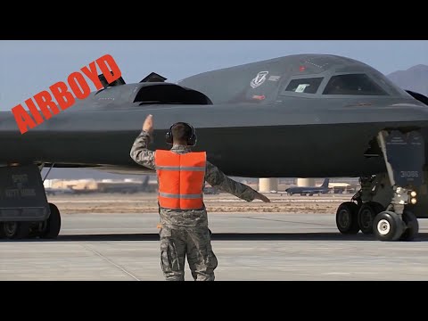 B-2 Spirit Stealth Bomber Taxi And Takeoff