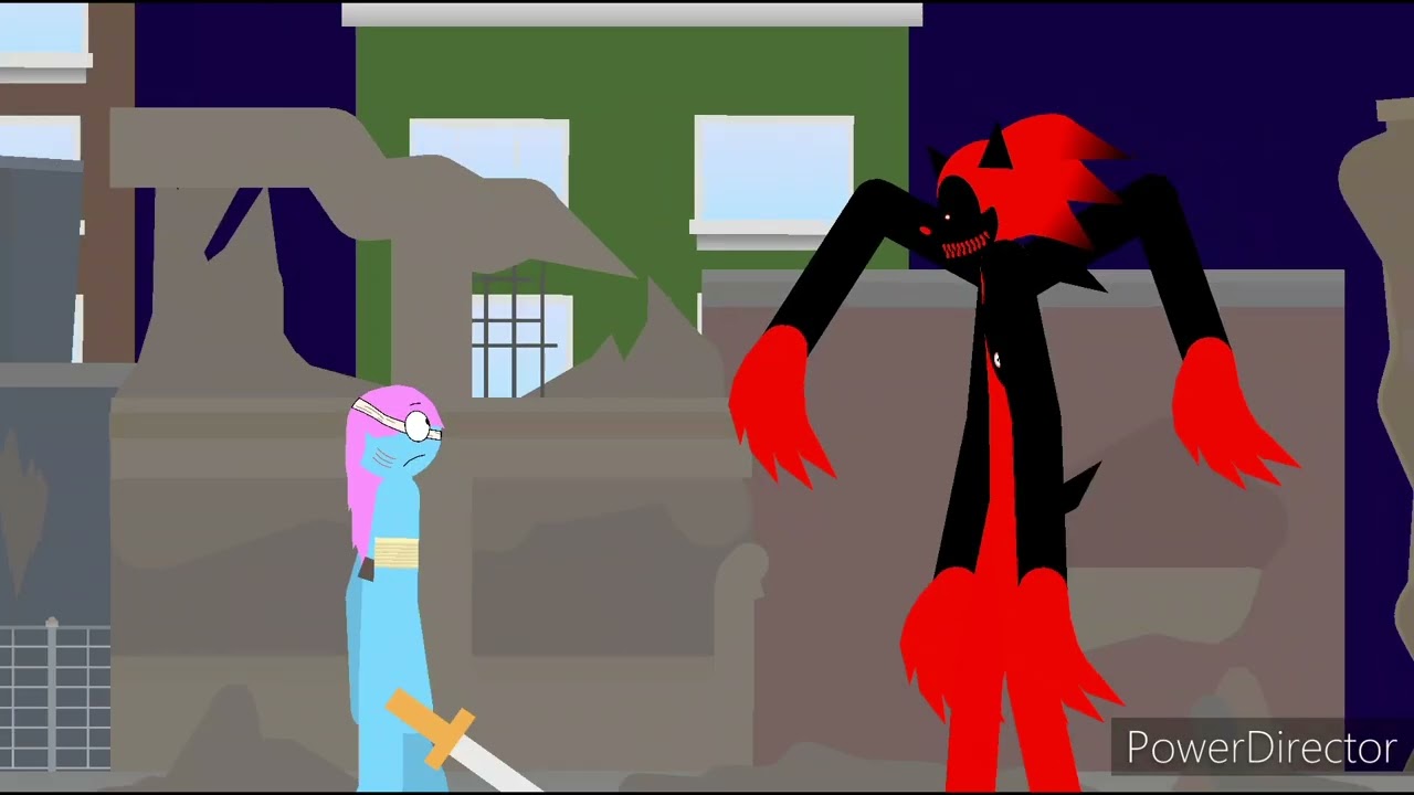 Pibby Glitch corruption vs Fatal Error Sonic Trailer (Stick nodes animation)