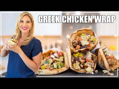 Nikki's Greek Salad Chicken Wrap |  Elliniki Wrap recipe