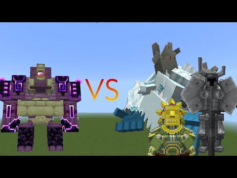 Ender Guardian vs Mowzies Mobs Bosses - Minecraft Mob Battle